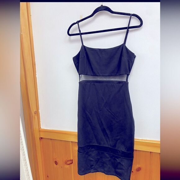 Lulus Party Aesthetic Black Mesh Sleeveless Bodycon Mini Dress‎ Sz M - Picture 2 of 9